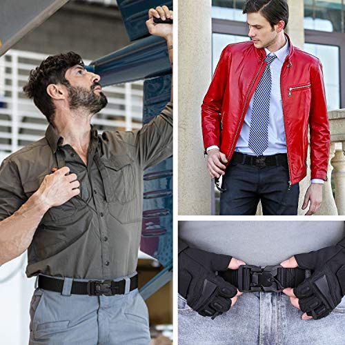 Tactical Belt with Magnetic Quick-Release Buckle Military Style Nylon Webbing Riggers Belt for Men by WHIPPY Black Small