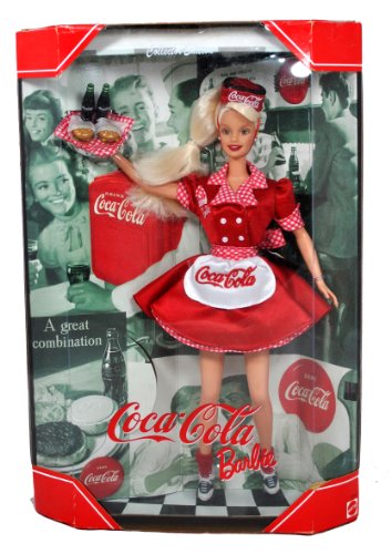 Mattel Year 1998 Barbie Collector Edition: Coca-Cola Barbie as a Waitress.