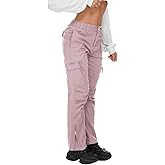 Cargo Hiking Pants for Women Tactical Baggy Pants Women's Casual Y2K with 6 Zipper Pockets No Belt.