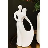 Insiswiner White Couple Statues Home Decor Ceramic Small Couple Statue Love Statues and Figurines Couple Gifts for Valentine