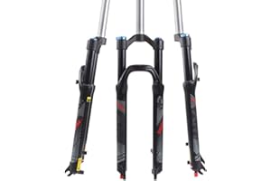 BUCKLOS LUTU 26/27.5/29 Air MTB Suspension Fork, Rebound Adjust Straight Tube 28.6mm QR 9mm Travel 120mm Manual/Crown Lockout Mountain Bike Forks, Ultralight Gas Shock XC Bicycle