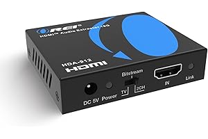 OREI 4K 60Hz 18G HDMI 2.0 Audio Converter Extractor - SPDIF + 3.5mm Output - HDCP 2.2 - Dolby Digital/DTS Passthrough CEC, HDR, Dolby Vision, HDR10 Support (HDA-912)