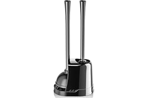 Toilet Plunger and Brush, 2-in-1 Bowl Brush and Heavy Duty Toilet Plunger Set with Ventilated Holder Combo for 5.3-inch Toile