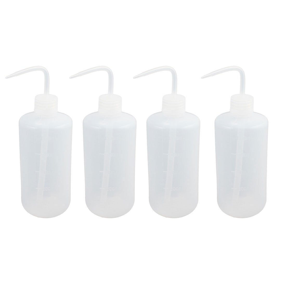 Sourcingmap 4pcs 500ml LDPE Economy Wash Bottles Squeeze Bottles Label Tattoo