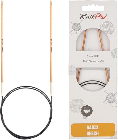 KnitPro Basix Beech Fixed Circular Needles 40in 2.50mm