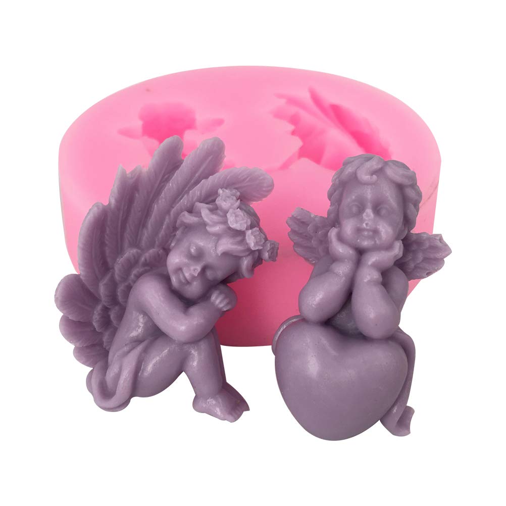 Macabolo 3D Angel / Cherub Silicone Cake Mould - Fondant Icing Mould - Wedding Cake Mould for Decoration - Pastry / Biscuit / Sweets / Soap Moulds - Baking Tools