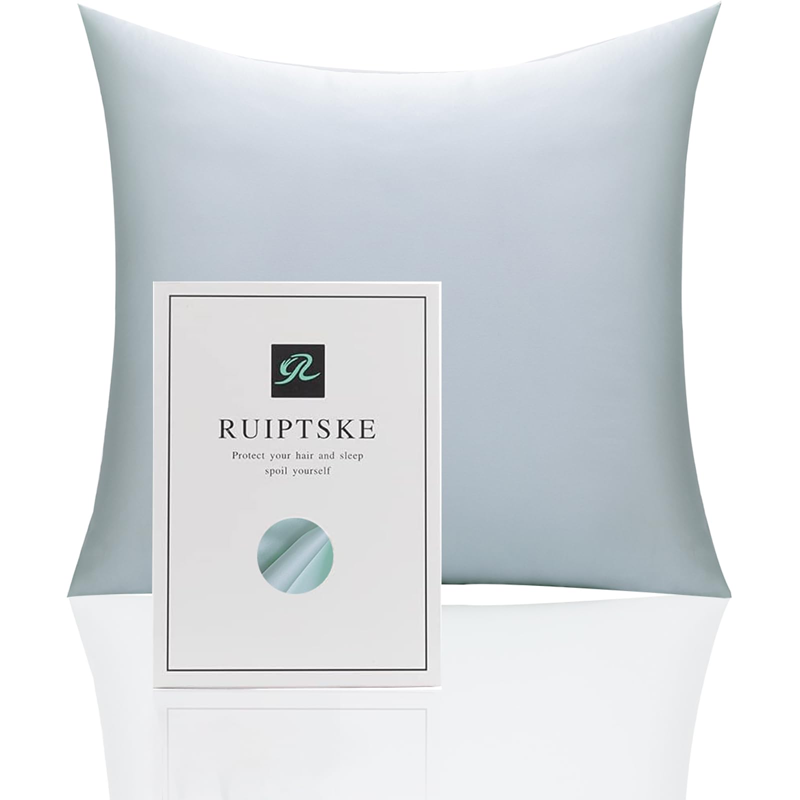 Oeko-TEX® Certified Silk Pillowcase for 100% Silk Pillow 22 Momme Certified Hair and Skin Benefits Anti Aging, Anti Dust Mite (Light Green, 65 x 65 cm)