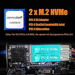 GLOTRENDS Dual M.2 PCIe NVMe X4 Adapter with PCIe