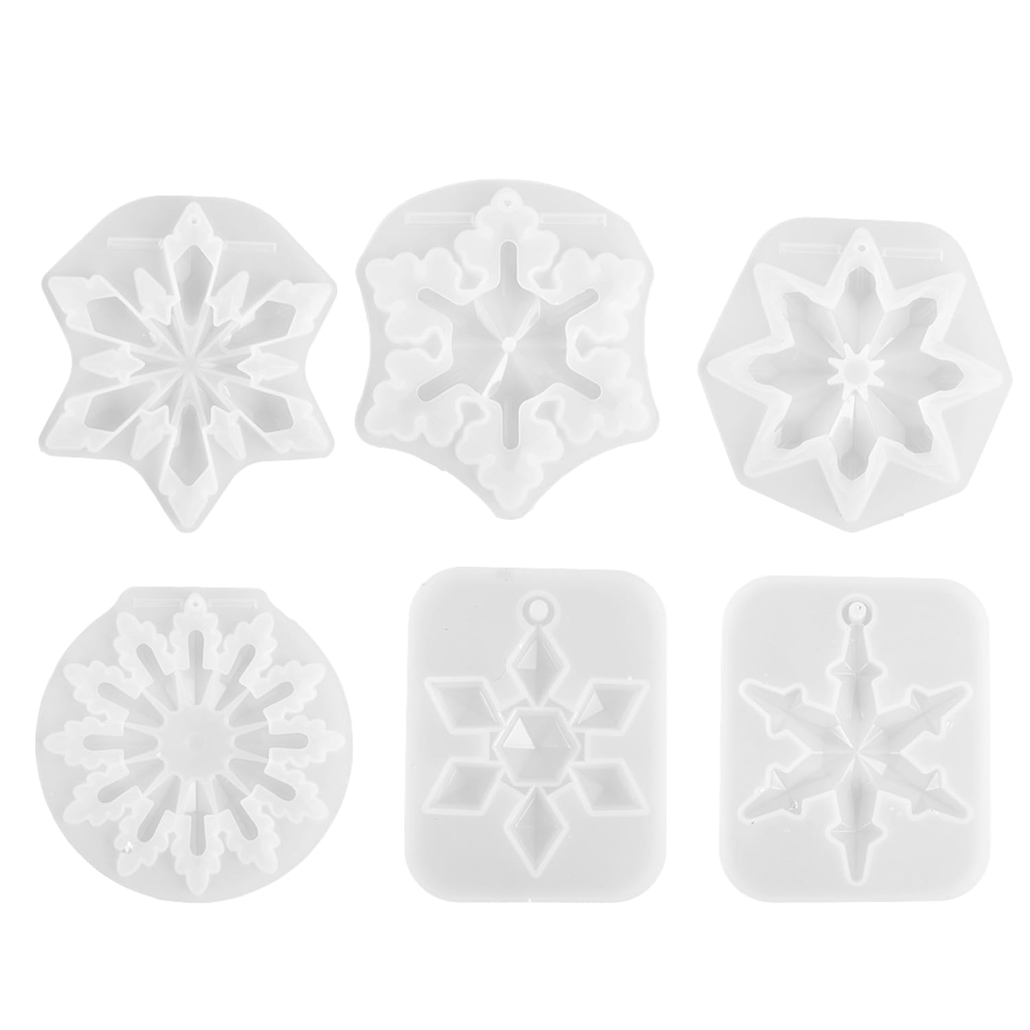 6 Pcs Silicone Snowflake Molds, Christmas Snowflake Templates, Jewelry Pendant Molds, DIY Snowflake Molds, Crystal Drip Molds, Suitable for Making Christmas Snowflakes, Crafts.