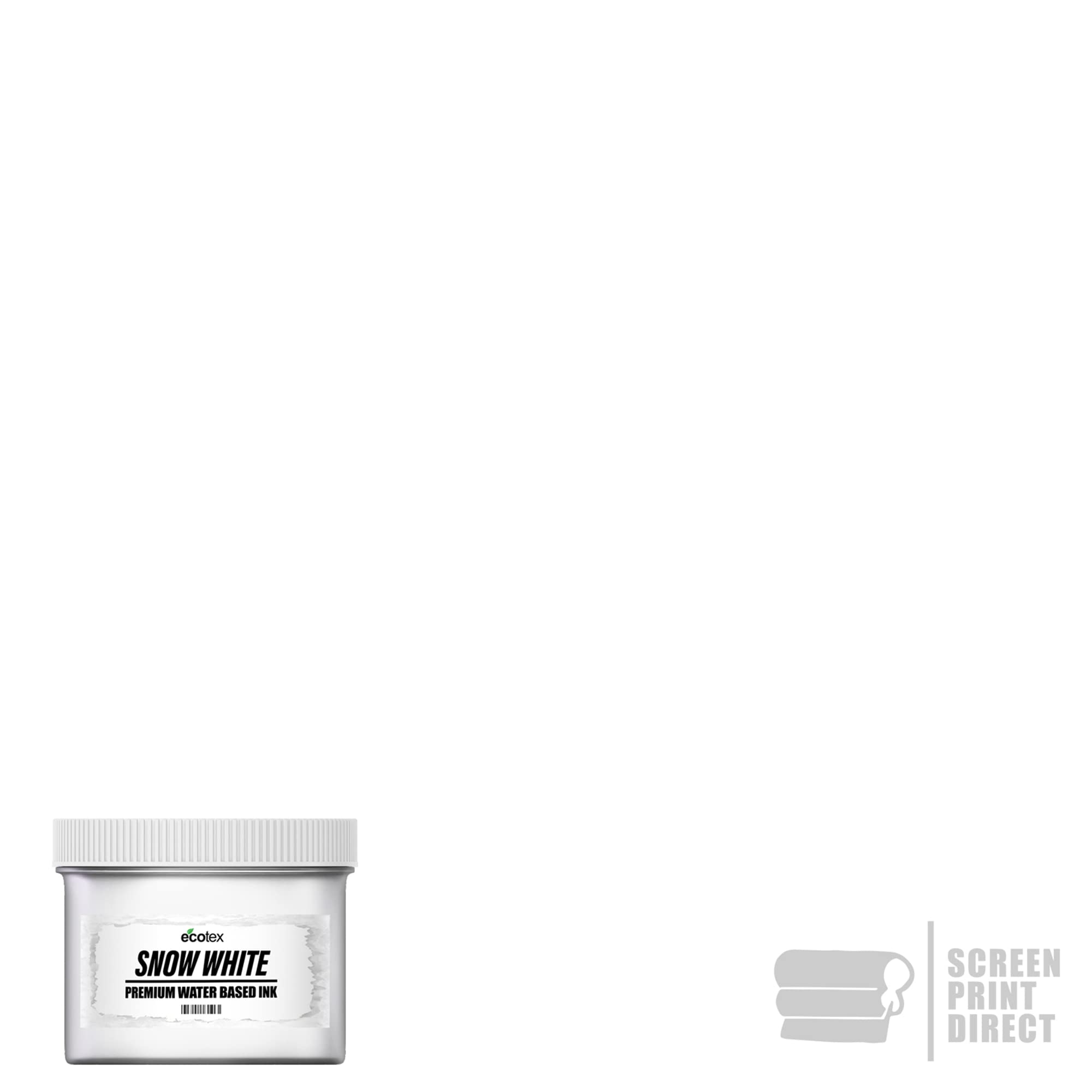 Ecotex® Screen Printing Snow White (Pint - 16 oz.) - Water Based Snow White Fabric Ink, Silk Screen Paint - Screen Print Direct®, USA Made