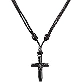 BlueRica Wrapped Cross on Adjustable Cord Necklace