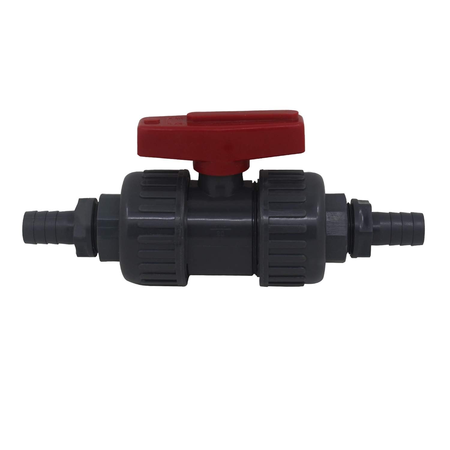 Double Union Ball Valve PVC Threaded Inline Shut Off Valve for Water Pipe 12 16 25 32 40 50mm for Swimming Pool