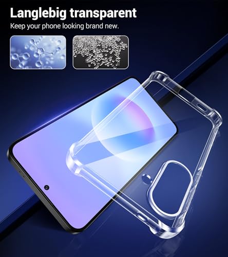 FLLAO 4 in 1 Case for Samsung Galaxy A57 5G with 2 Screen Protector and 1 Camera Lens Protector, [Built-in Air Pad] Anti-Shock Anti-Scratch Case, Transparent