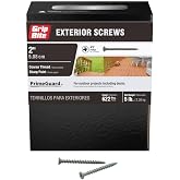 Grip-Rite PTN2S5 PG10 Polymer Coated #8 x 2 Coarse Thread Deck Screw, Gray, 5lb Box