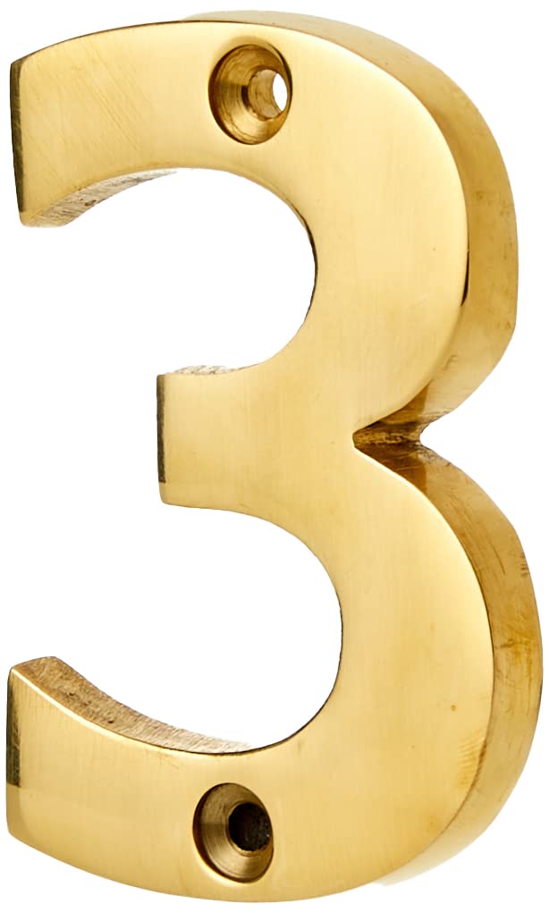 From the Anvil 83713 Numeral 3-Polished Brass