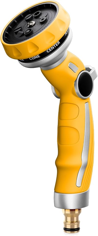 Restmo Garden Hose Pipe Spray Gun with 9 Patterns, Heavy Duty Metal Nozzle