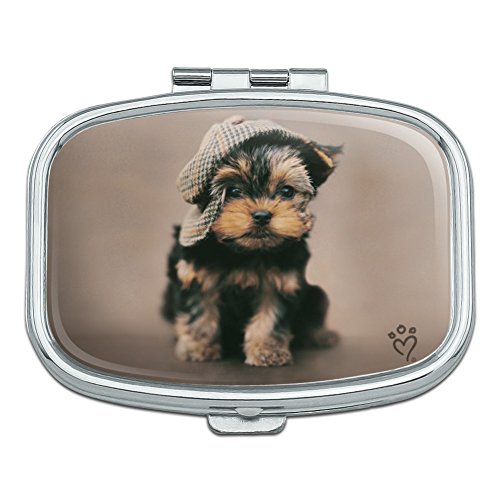 Yorkie Yorkshire Terrier Dog Dapper Cap Hat Rectangle Pill Case Trinket Gift Box