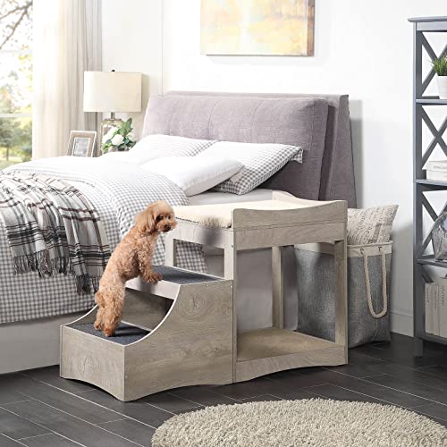 unipaws Pet Bunk Bed with Removable Step for Dogs and Cats, MultiLevel