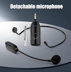 HUACAM Wireless Microphone, Head Mounted and