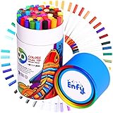 Dual Tip Brush Marker Pens - 60 Colors Dual Brush Pens Set Art Brush Markers with Fine Tip and Highlighter for Adult Coloring Books Calligraphy Taking Notes Bullet Journal Drawing Art Projects