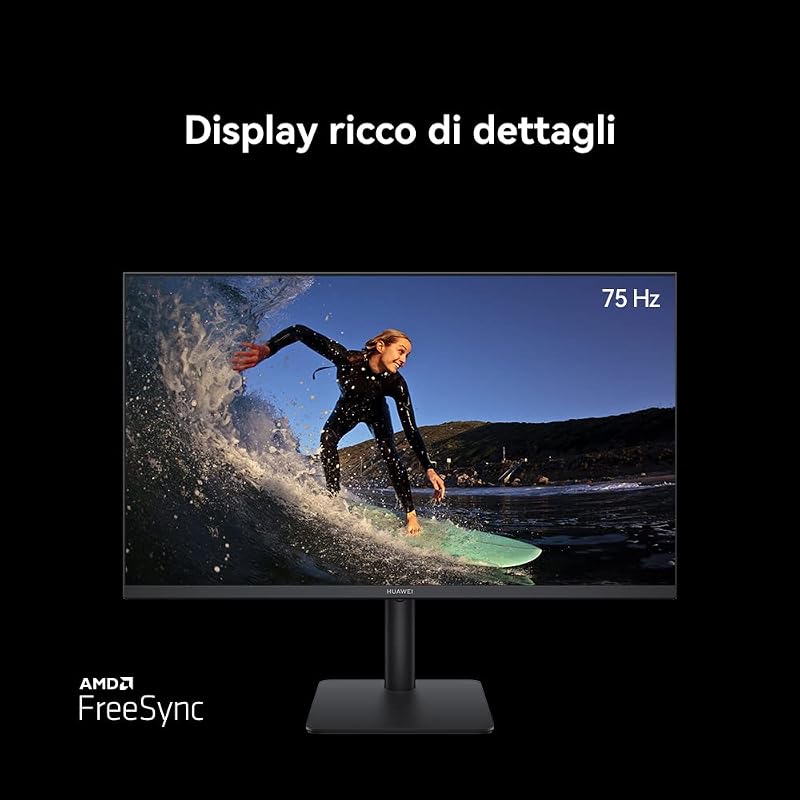 Mateview SE Standard, FHD FullView IPS, (75hz, DP, HDMI, 1920x1080), 90% DCI-P3, colori HDR, SGS Eye protectect, design senza cornice, nero, cavo HDMI