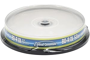 Optical Quantum OQBDRDL06LT-10 6X 50 GB BD-R DL Blu-Ray Double Layer Recordable Logo Top 10-Disc Spindle