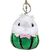 BONICI Men Women Creative Super Cute Lovely Hiding in Fruit Round Body Curious Hamster Baby Pendant Keychain Key-Chains Keyring Gift Pendant Handbag Tote Purse Backpack Decoration Car Key -Watermelon