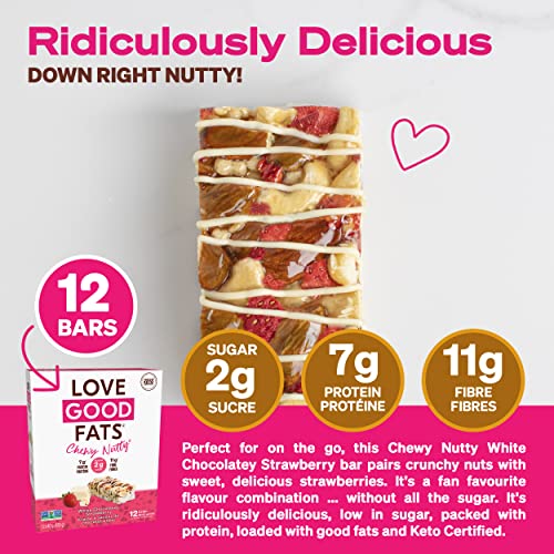 Love Good Fats Keto Protein Snack Bars Chewy Nutty White Chocolate