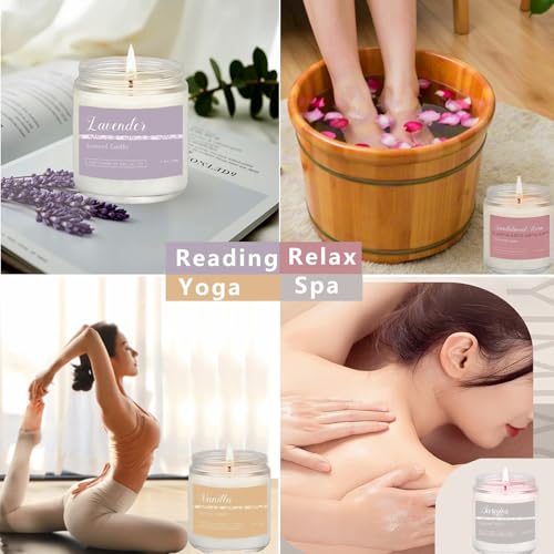 6 Pack Candles for Home Scented Aromatherapy Candles Gifts Set for Women, Lavender Candle, Natural Soy Wax Long Lasting Candle Set Gifts for Birthday, Valentine, Ramadan, Anniversary Present