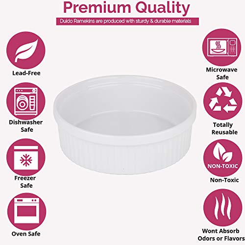 Souffle Dish Ramekins for Baking 64 Oz, 2 Quart Large Ceramic Oven