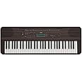 Yamaha PSRE360 61-Key Touch Sensitive Portable Keyboard with Power Supply, Dark Walnut