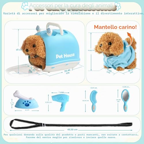 jerryvon Dog Barking and Walking – Toys Children 2 Years Old Dog Toy Walking and Barking Gift Girl 2 3 4 Years Plush Realistic Dog Animals Toy for Children