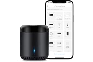 Broadlink WiFi Smart Home Hub RM Mini 3 (2.4 GHz Wi-Fi Only) IR Automation Learning Universal Remote Control for TV Compatible with Alexa, Google Home, IFTTT