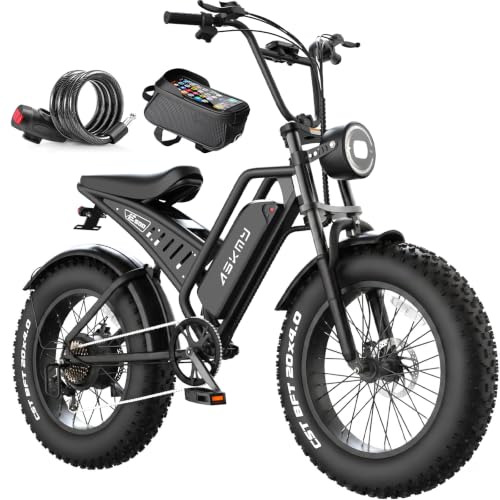 Electric Bike for Adults, 20 Inch Fat Tire Ebike with 1500W Peak Motor, 48V 15AH Removable Battery, 40-60 Miles PAS Range, Dirt E Bike for Mountain, Sand, Road, Beach, Snow and Daily Commuting