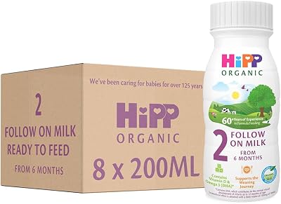 HiPP Organic 2 Follow On Milk Ready to Feed 200ml 8 Pack