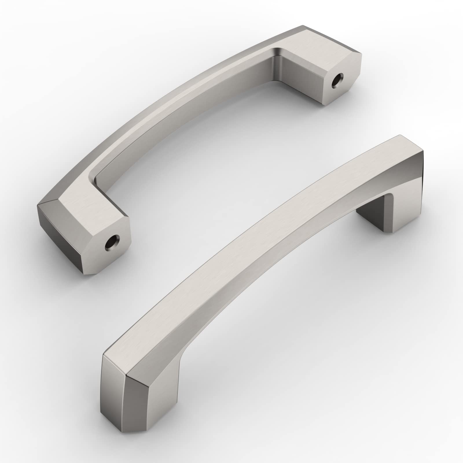 Photo 1 of (4 TOAL) (USED/FAIR) Amerdeco 10 Pack Brushed Satin Nickel Cabinet Pulls 3 Inch(76MM) Hole Centers Kitchen Cabinet Handles Hardware Kitchen Handles for Cabinets Cupboard Handles Drawer Pulls ZH0032…
