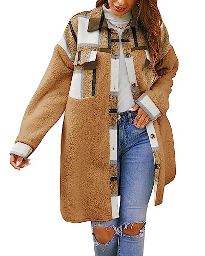 FSHAOES Womens Fuzzy Fleece Jacket