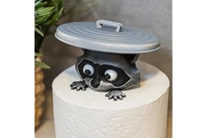 3D Printed Raccoon Toilet Paper Holder, Freestanding/Over-Jar Mount, Space-Saving Decor Gift for Animal Lovers, Gray