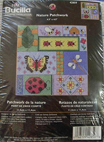 Plaid Bucilla Counted Cross Stitch Nature Patchwork 4.5 Inch X 4.5 Inch