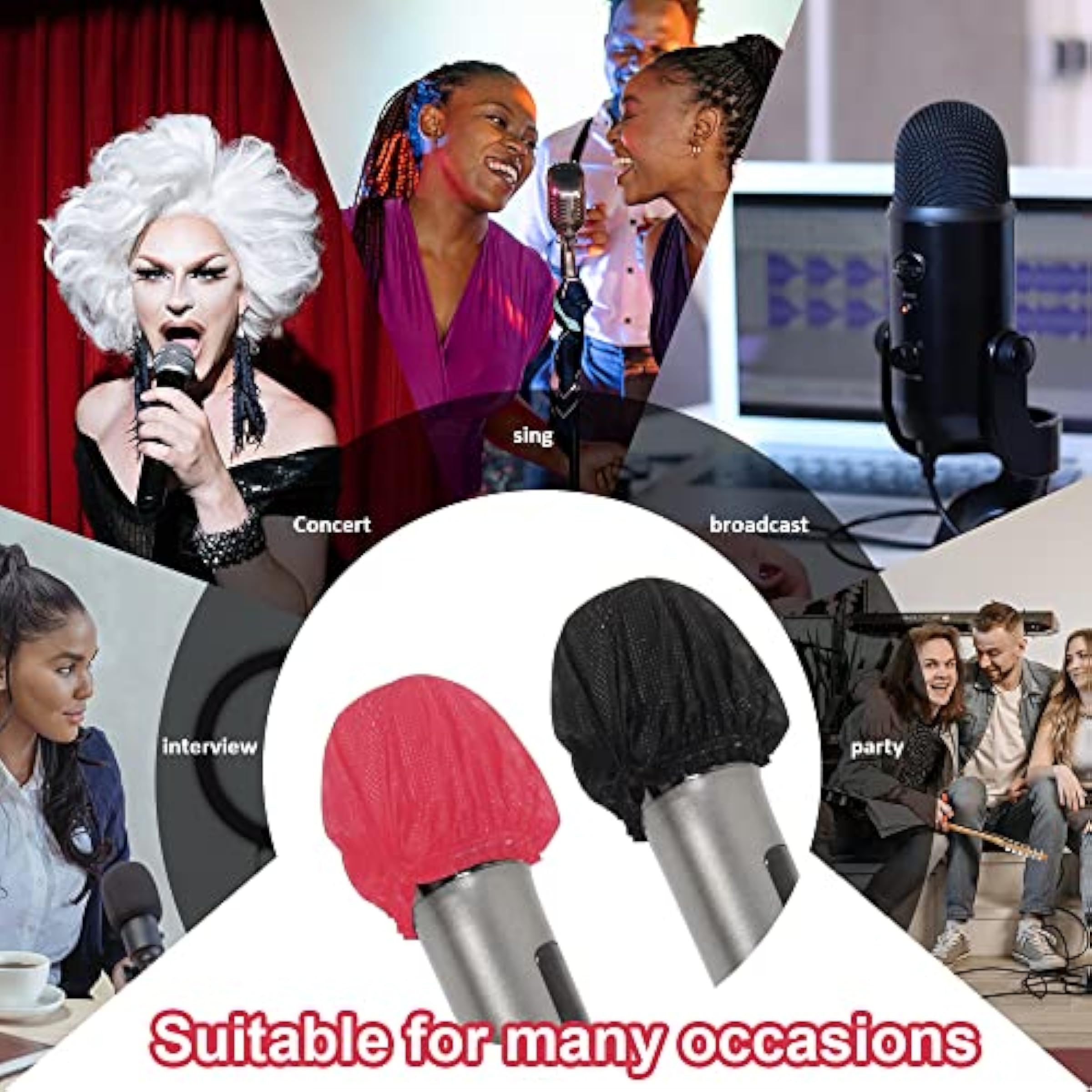 200 Pcs Disposable Microphone Cover, Nonwoven Handheld