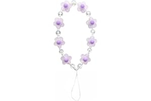 Meefisher 1-2 PCS Flower Beaded Mobile Phone Charms Lanyard Aesthetic Sweet Cute Phone Wrist Strap Anti-Lost Chain for Women Girls