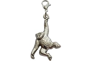 2pcs Creative Gorilla Jewelry, Monkey Clip on Charm, for Making Jewelry Necklace and Bracelet, Chimpanzee Pendant Charm with 