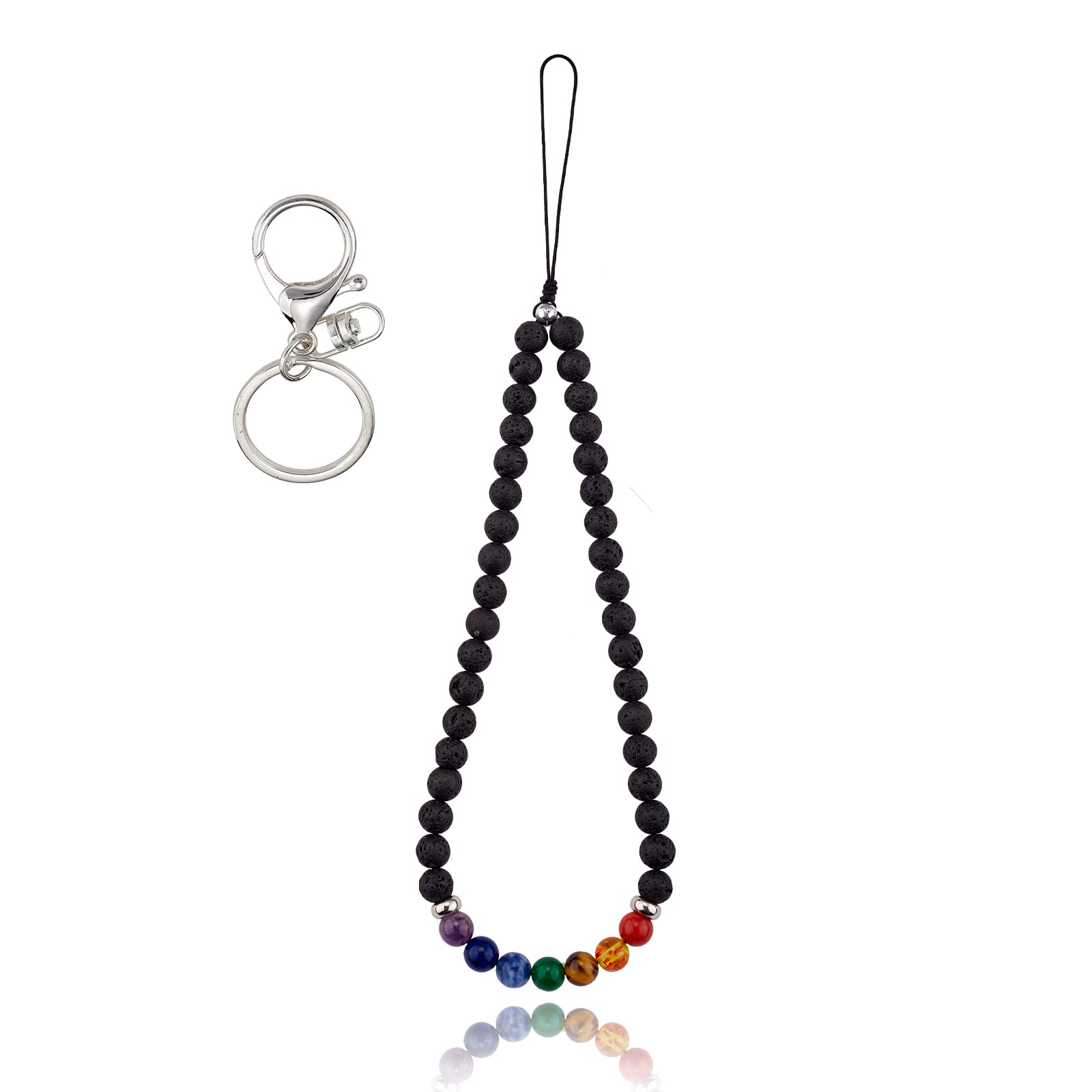 BEEFLYING Natural Stone Hand Strap for Mobile Phones Malaysia Jade Gemstone Beads Phone Pendant Handmade Anti-Lost Lanyard Cord for Keychain Accessories