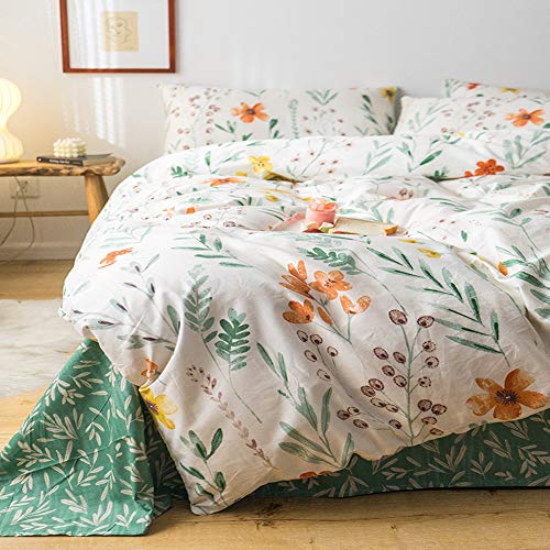 Queen Garden Duvet Cover Set Full Soft Cotton Floral Flower Bedding Set