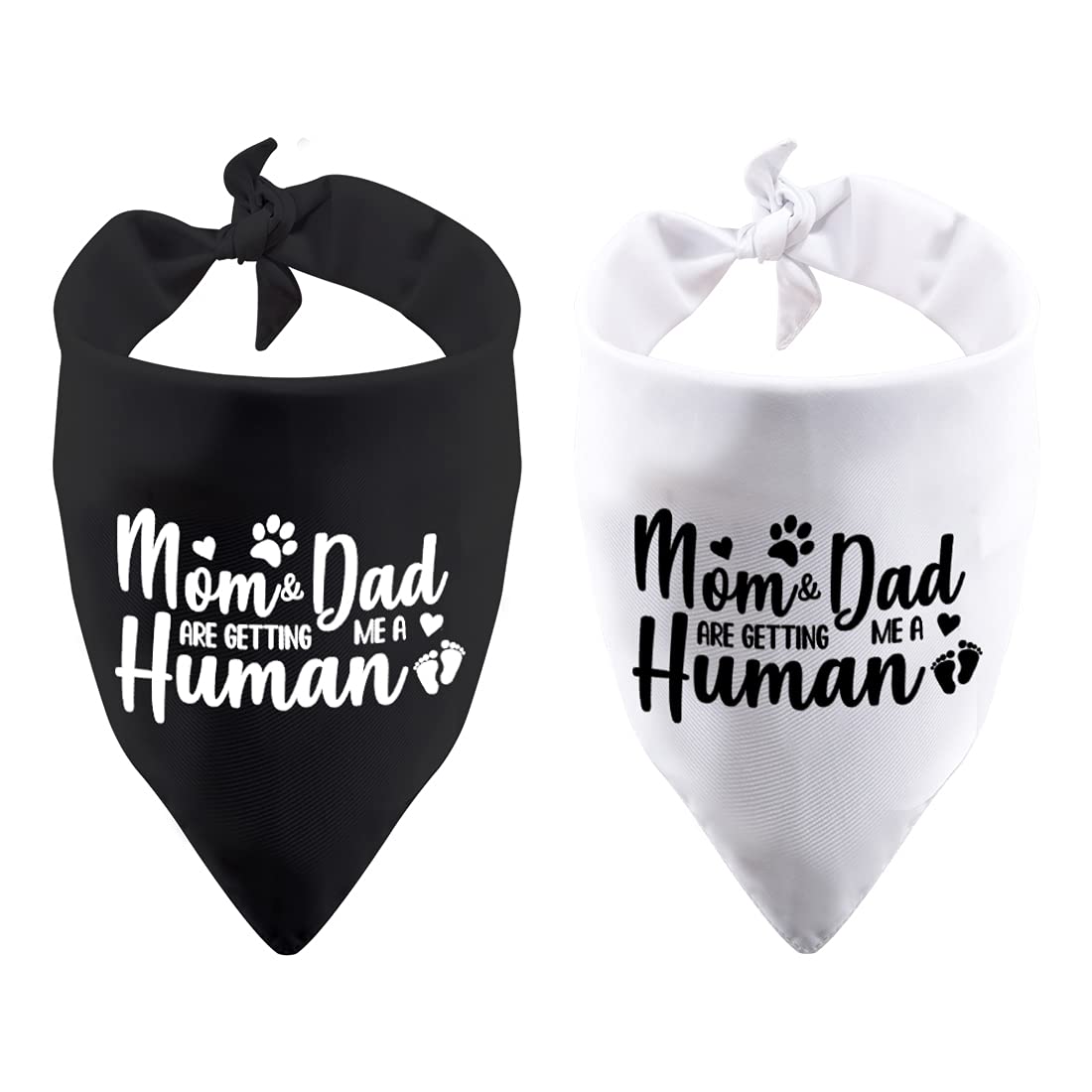 2 Pack Pregnancy Announcement Dog Bandana Mom and Dad are Getting Me a Human Dog Bandana (Getting Me a Human)