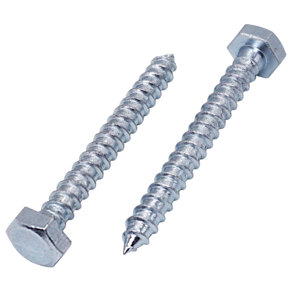 (Pack of 70 pcs) DIN 571 Zinc Plated Steel Hexagon Wood Screws M6 x 50 mm, Hex Screw, Lag Bolts, Hex Head, Coach Screws (70, M6 x 50 mm)
