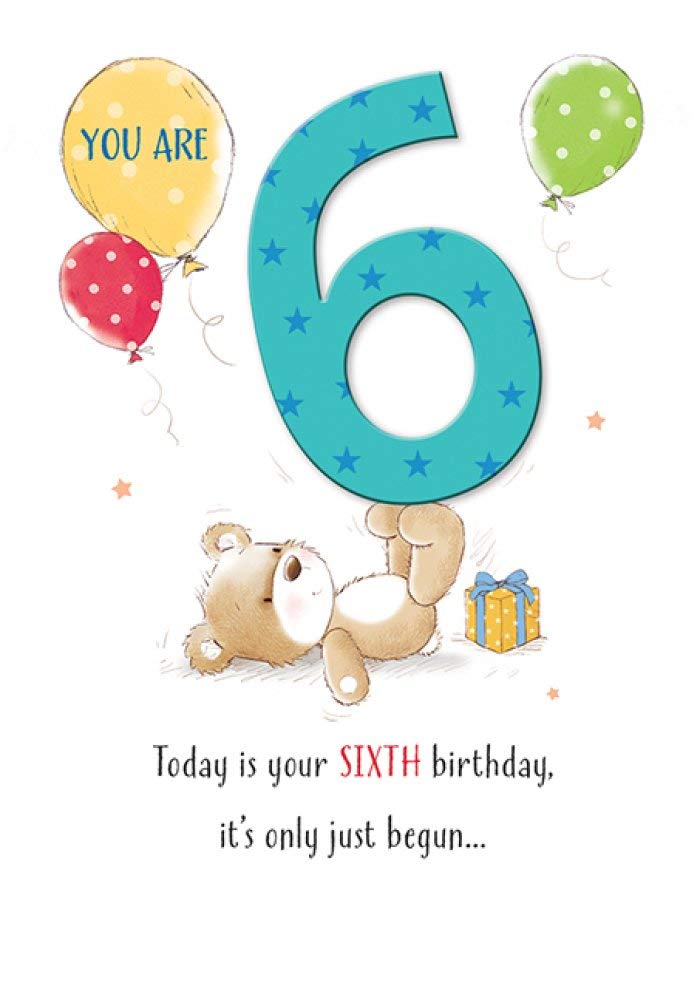 Piccadilly Greetings Cute Juvenile Birthday Card Age 6 - 7 x 5 inches