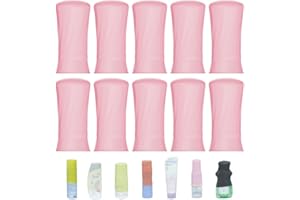 NELSHP Travel Bottle Covers,10 Pack Silicone Travel Size Container Sleeves,Stretching Travel Accessories for Shampoo Lotion Conditioner Wash Body Bottles
