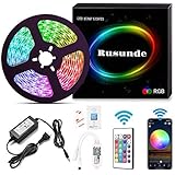Rusunde LED Strip Lights WiFi Wireless Smart Phone APP Controlled Waterproof Light Strip Kit 5050 LED Lights Sync to Music,Compatible with Alexa,Google Home,IFTTT