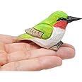 Selsela Hand-Carved Wooden Hummingbird Figurine - Ruby-Throated Gift Decoration, Handmade Bird Art Carved Small Animal Garden Statue.Miniature Wildlife Sculpture, Nature-Inspired Gift